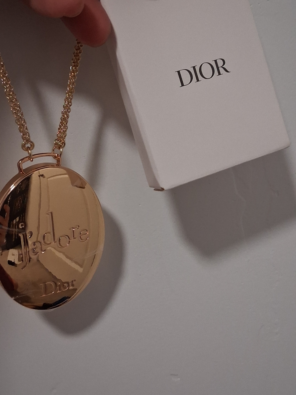 J'adore Gold Pocket Mirror Charm